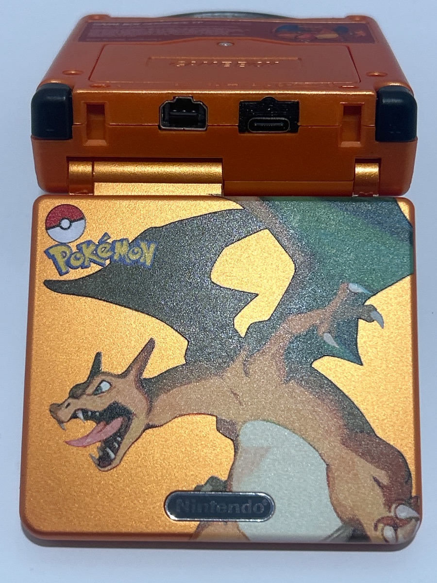 Nintendo Game Boy Advance SP Pokémon Charizard IPS v4 USB C 850mAh Mod photo 7