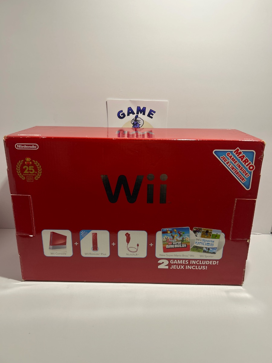 Nintendo Wii 25th Anniversary Red Console Bundle with New Super Mario Bros. Wii and Wii Sports photo 2