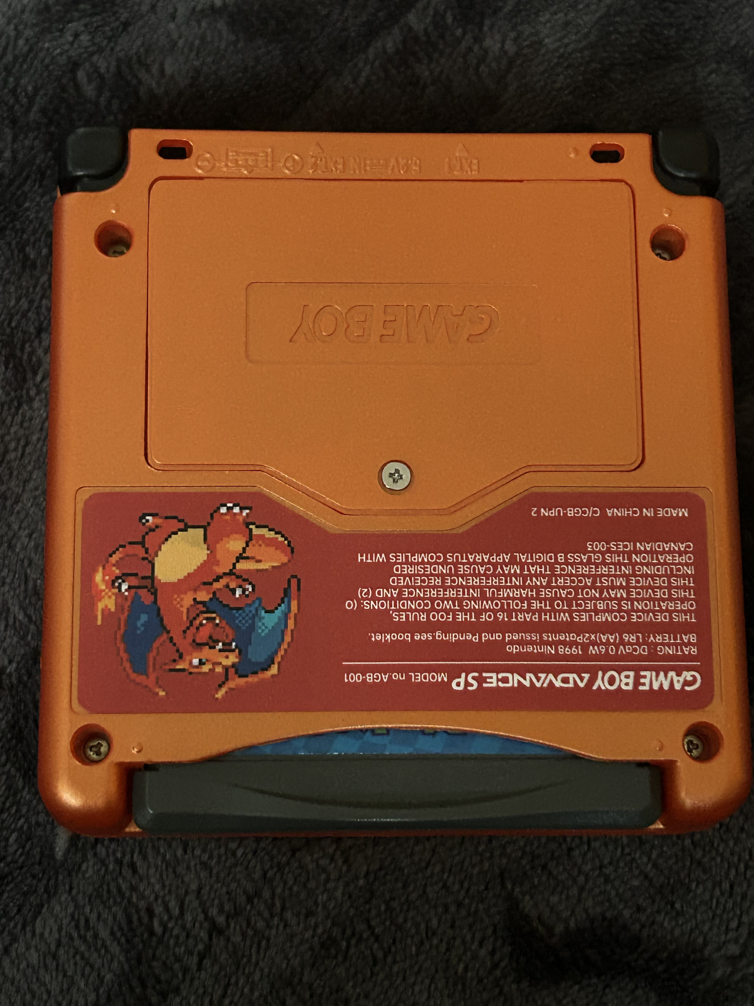 Game Boy Advance SP Charizard IPS v4 USB C Mod photo 3