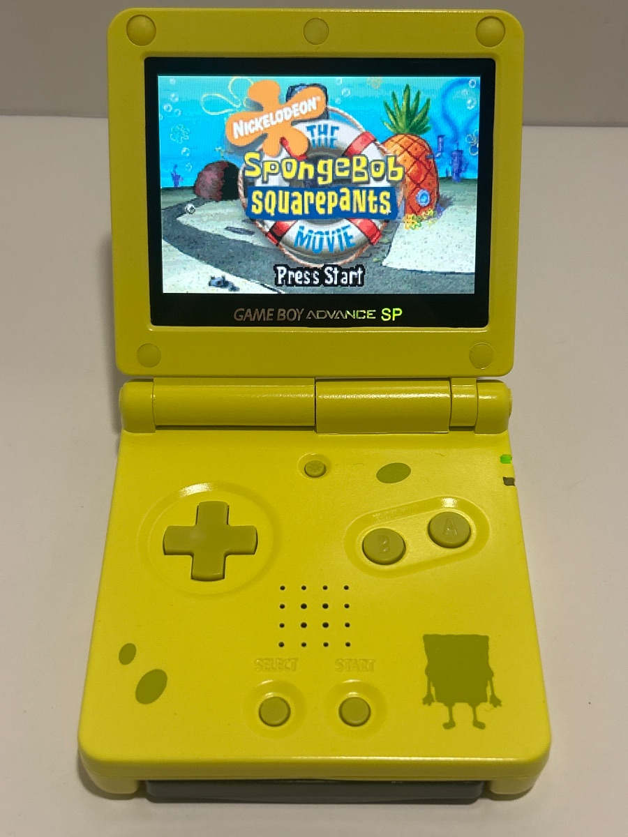 Game Boy Advance SP Spongebob Squarepants IPS v4 Mod Reshell photo 7