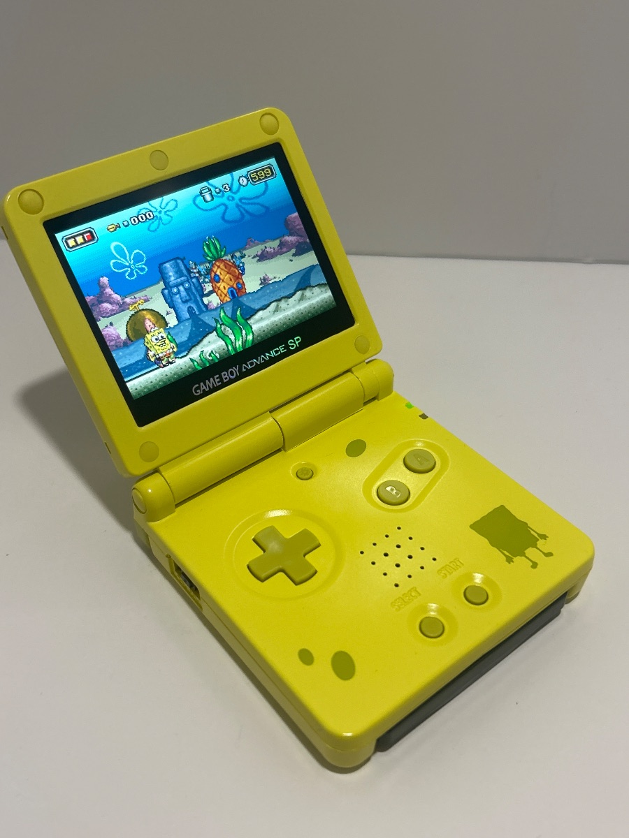 Game Boy Advance SP Spongebob Squarepants IPS v4 Mod Reshell photo 8